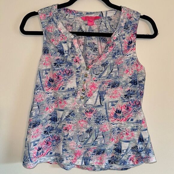 Lilly Pulitzer Essie Top Sea to Shining Sea SIZE XS - Picture 1 of 3